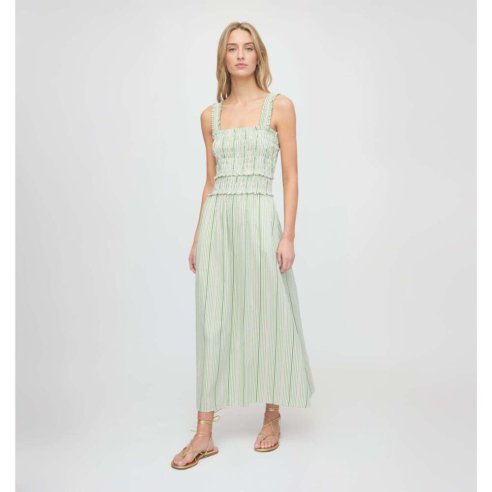 Hill House Home The Azalea Maxi Nap Dress - Green Jacquard Stripe Size XLGreen J - Picture 2 of 4